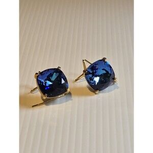 Judith McCann Blue Gem Wingback Earrings, Vintage 1940's, Rare Style
